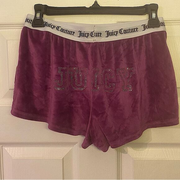 Retro Juicy Couture Velour Y2K Shorts Size Small Purple - Picture 3 of 5